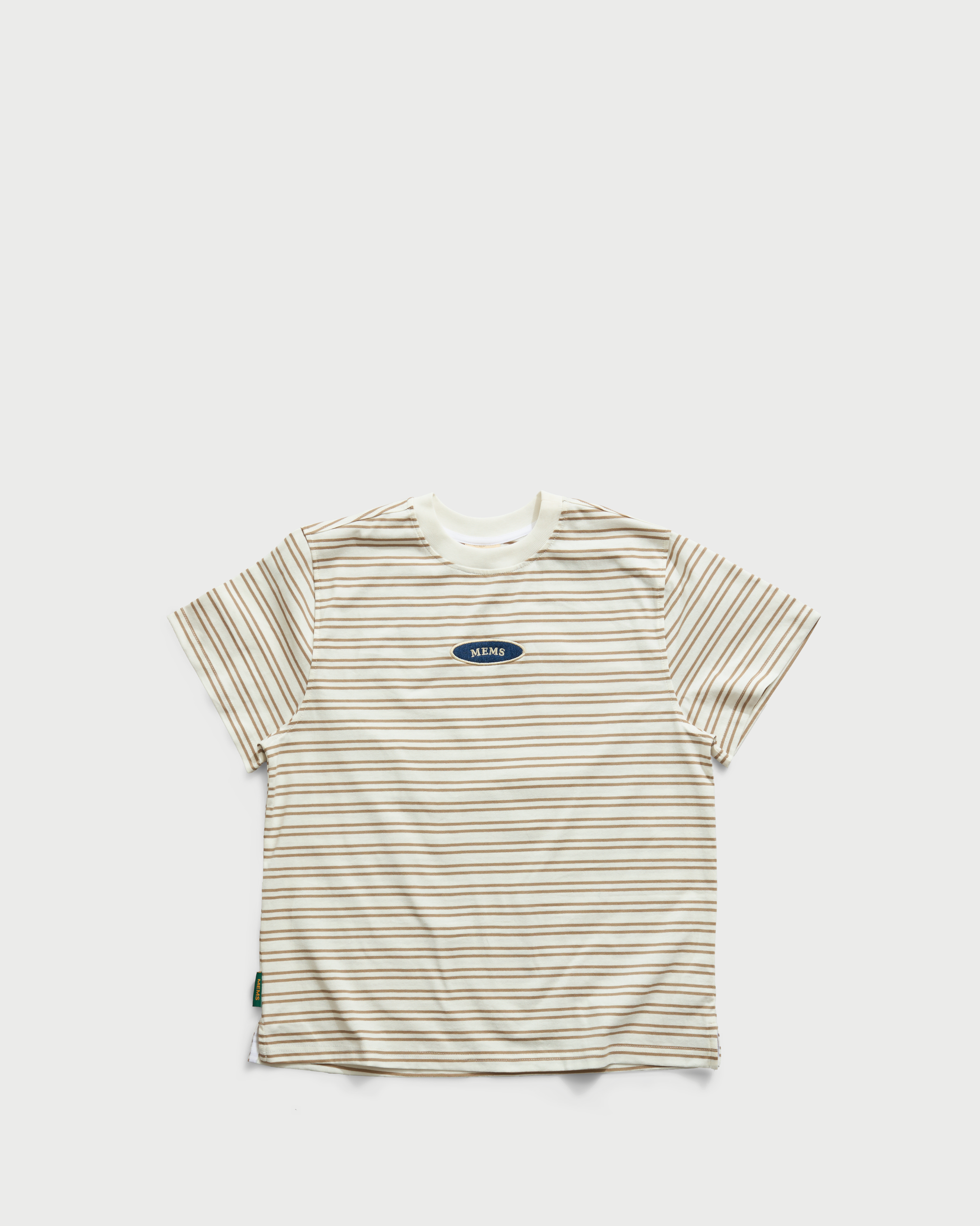 Striped Mini Logo relaxed t-shirt Beige&Cream