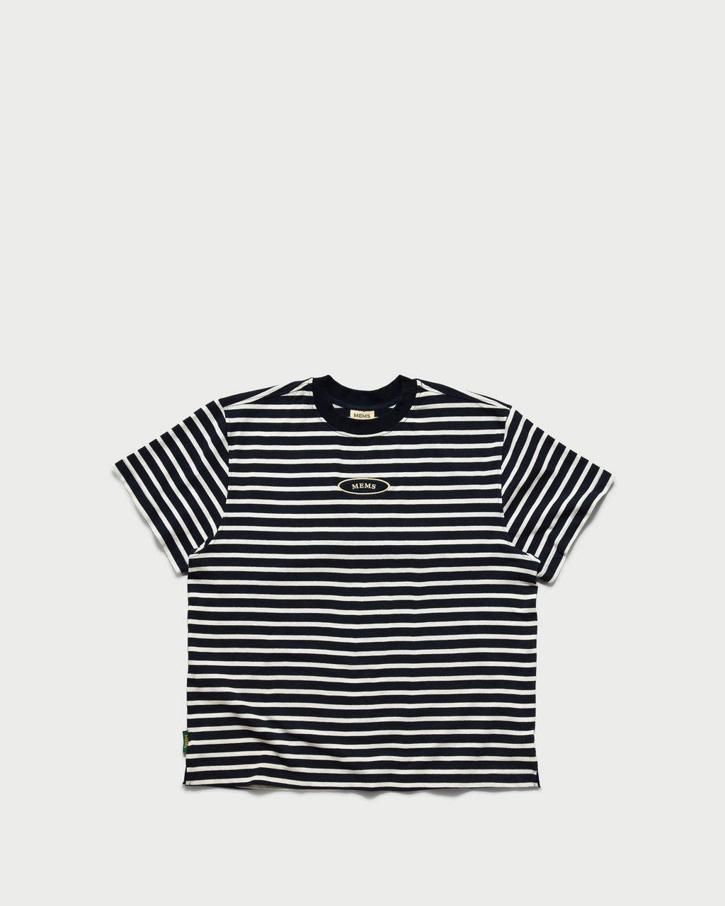 Striped Mini Logo relaxed t-shirt Navy&White