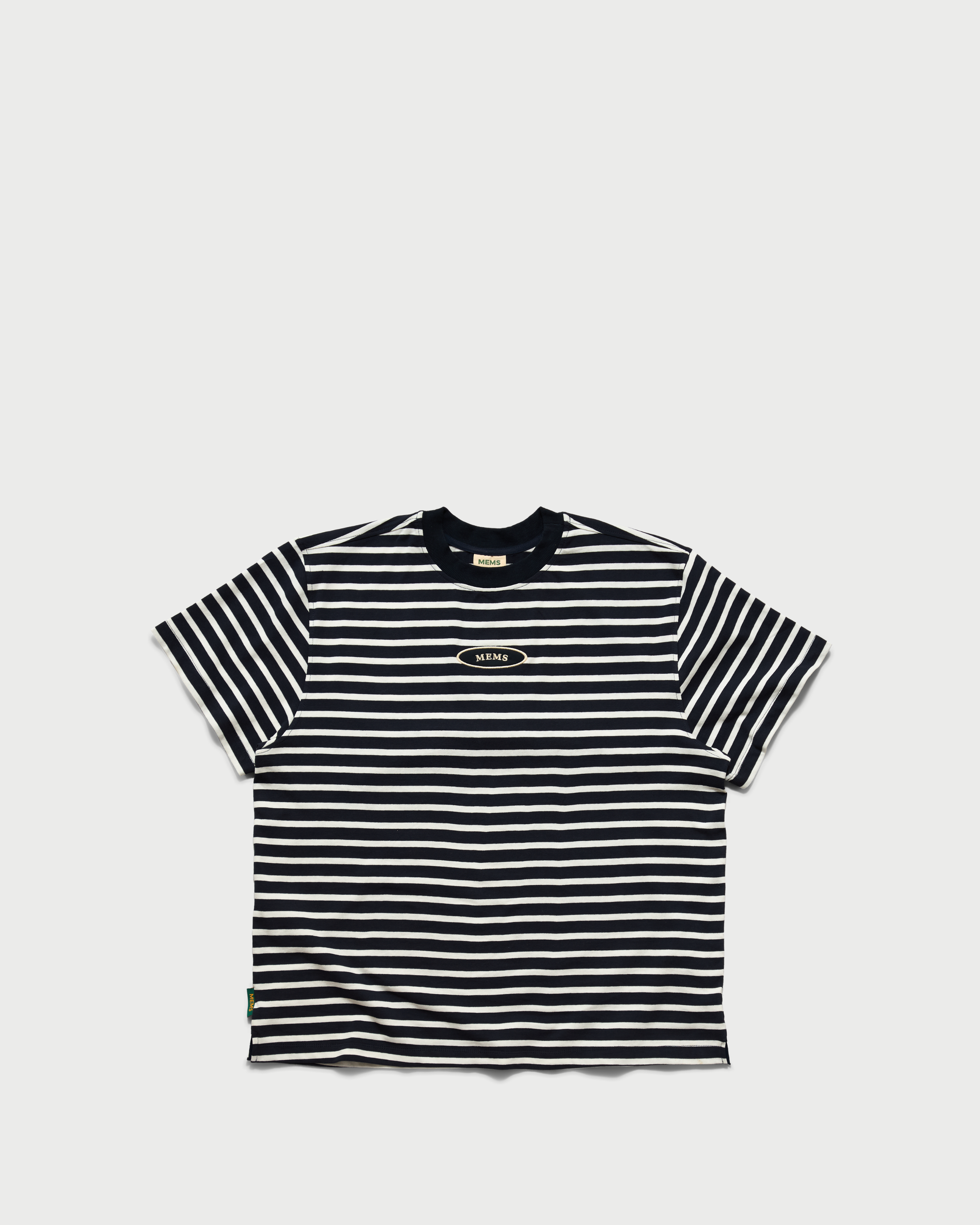 Striped Mini Logo relaxed t-shirt Navy&White