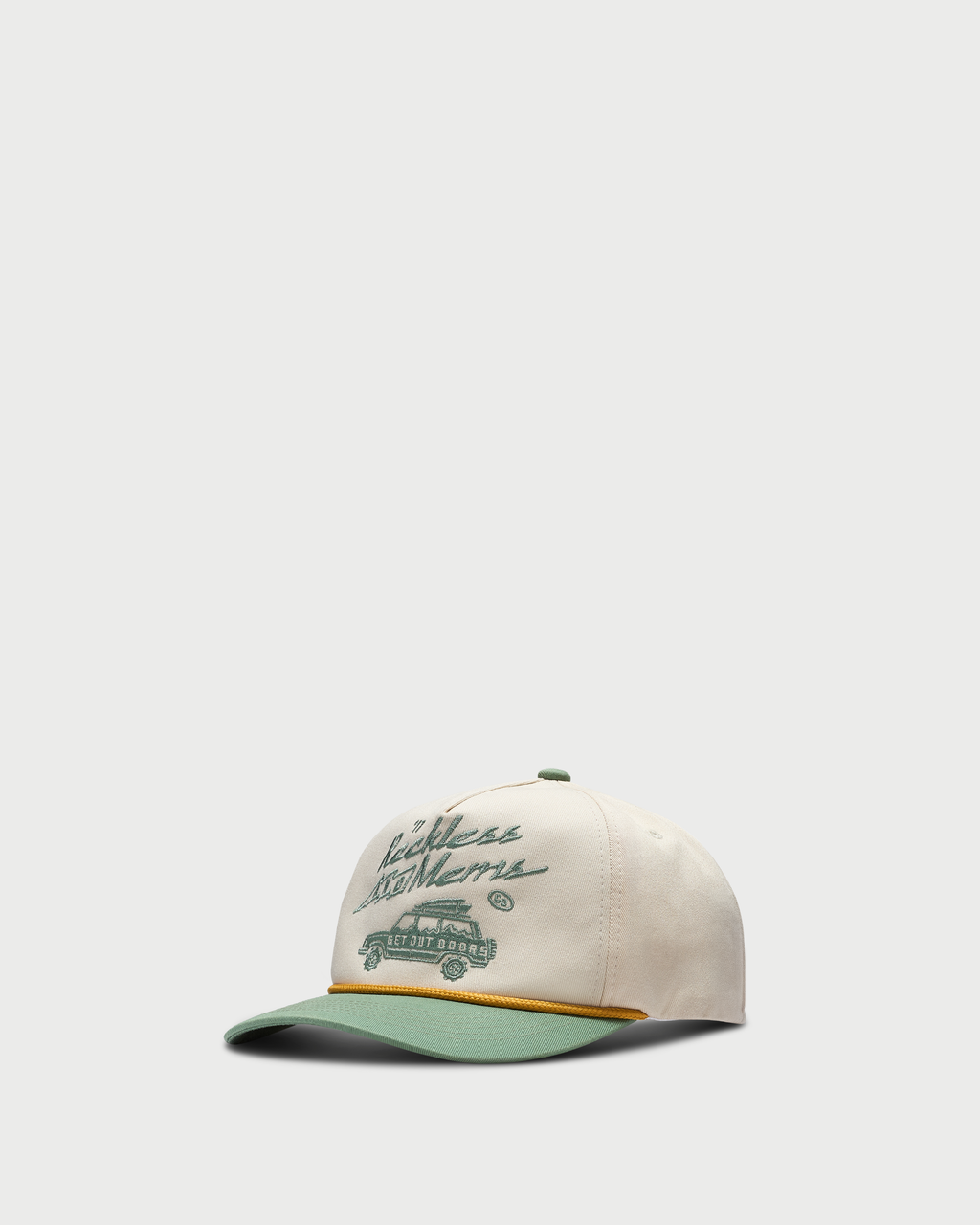 Nón Reckless x Mems snapback form mềm Mossgreen Beige