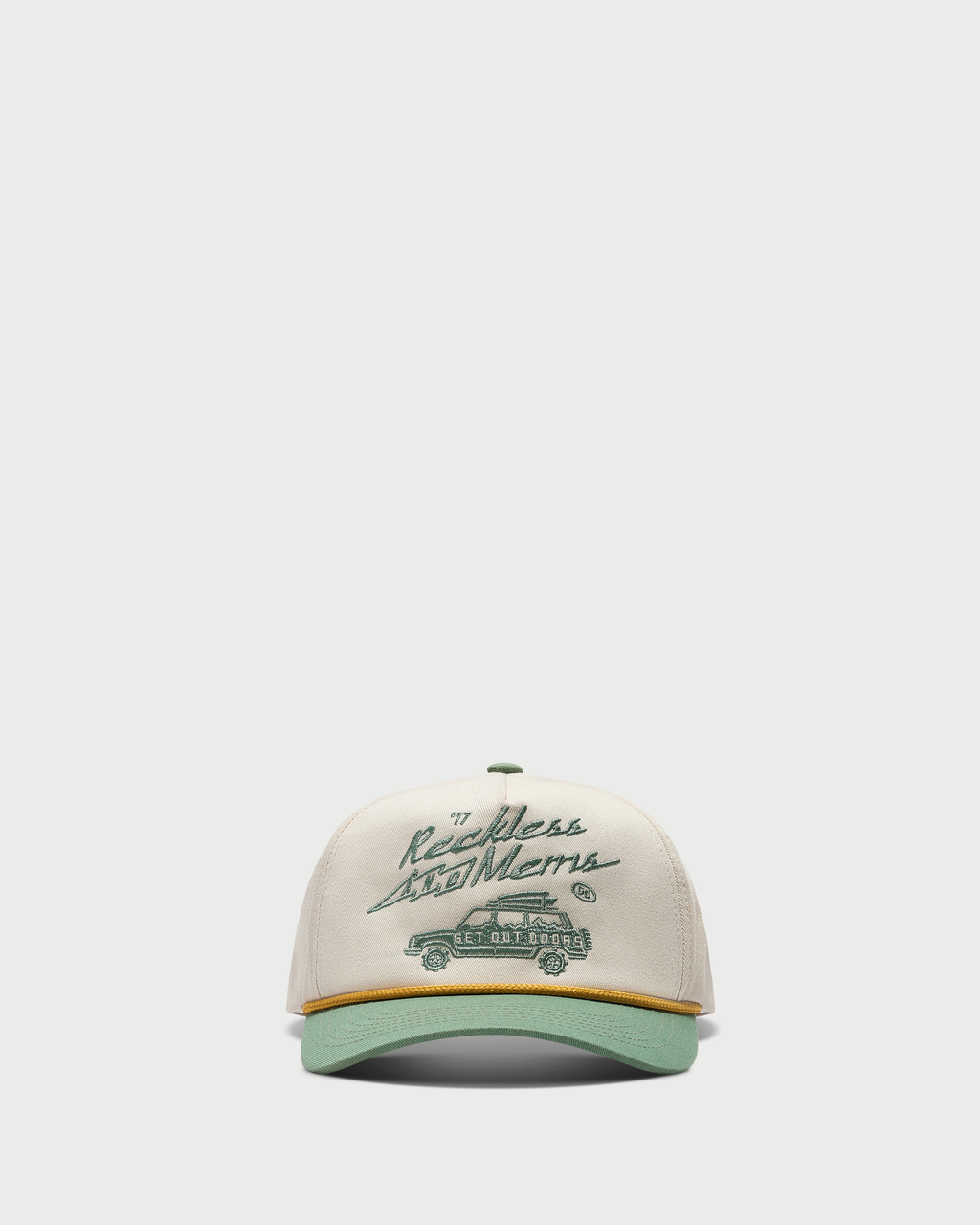 Nón Reckless x Mems snapback form mềm Mossgreen Beige