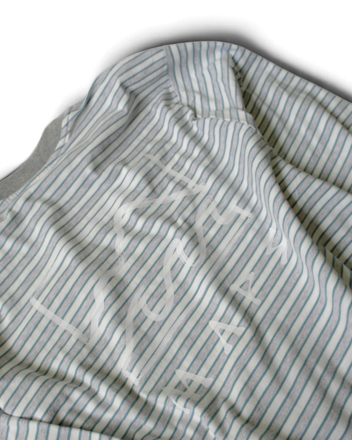 Striped Maps oversized long sleeve White&Grey