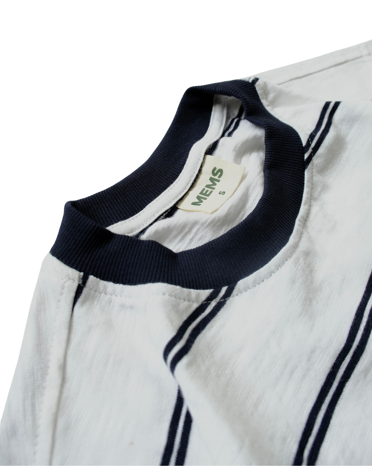 Striped Drawstring Hem relaxed active fit long sleeve Navy&White