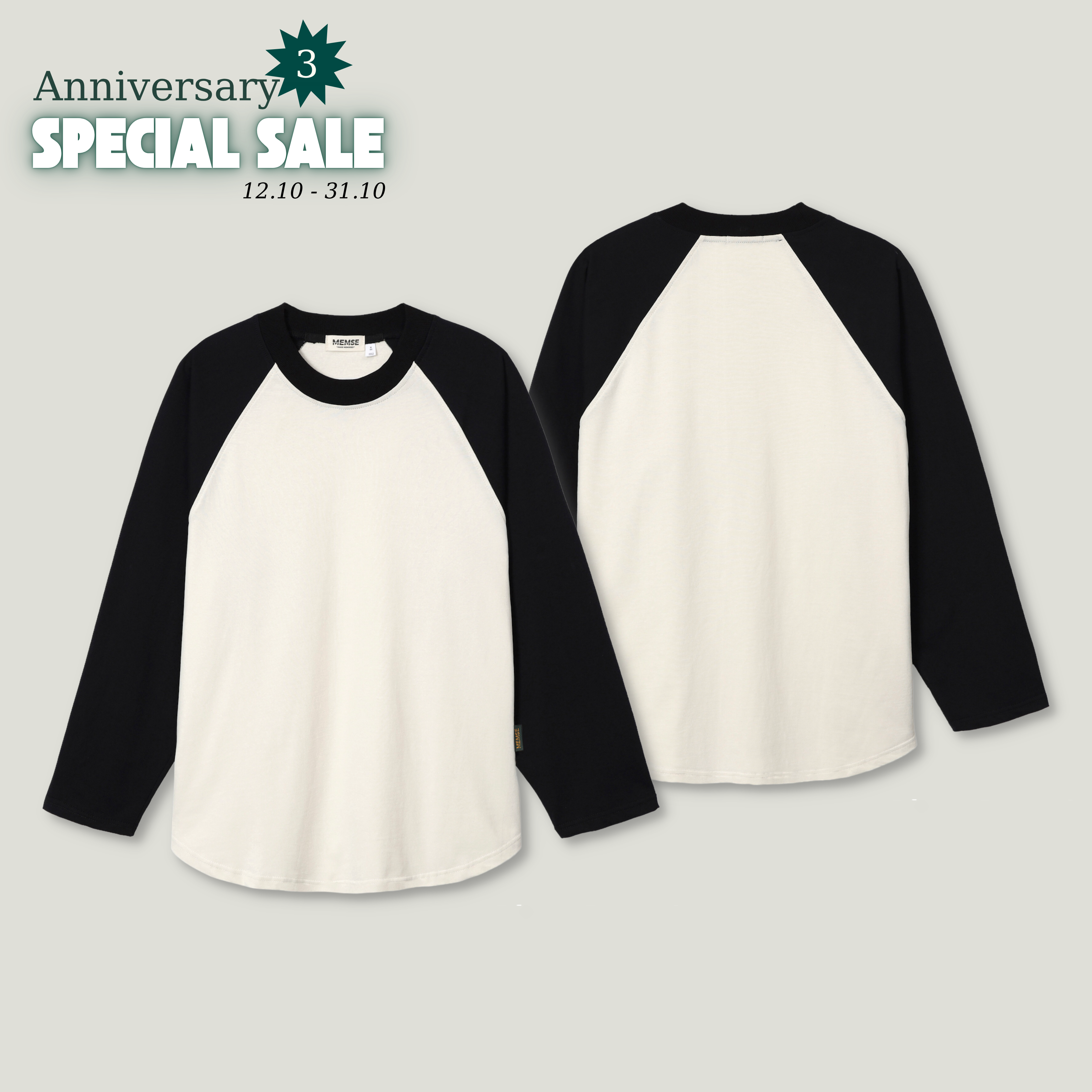 𝐅𝐥𝐞𝐱𝐢𝐛𝐥𝐞 𝐫𝐚𝐠𝐥𝐚𝐧 𝐥𝐨𝐧𝐠 𝐬𝐥𝐞𝐞𝐯𝐞 Cream Black