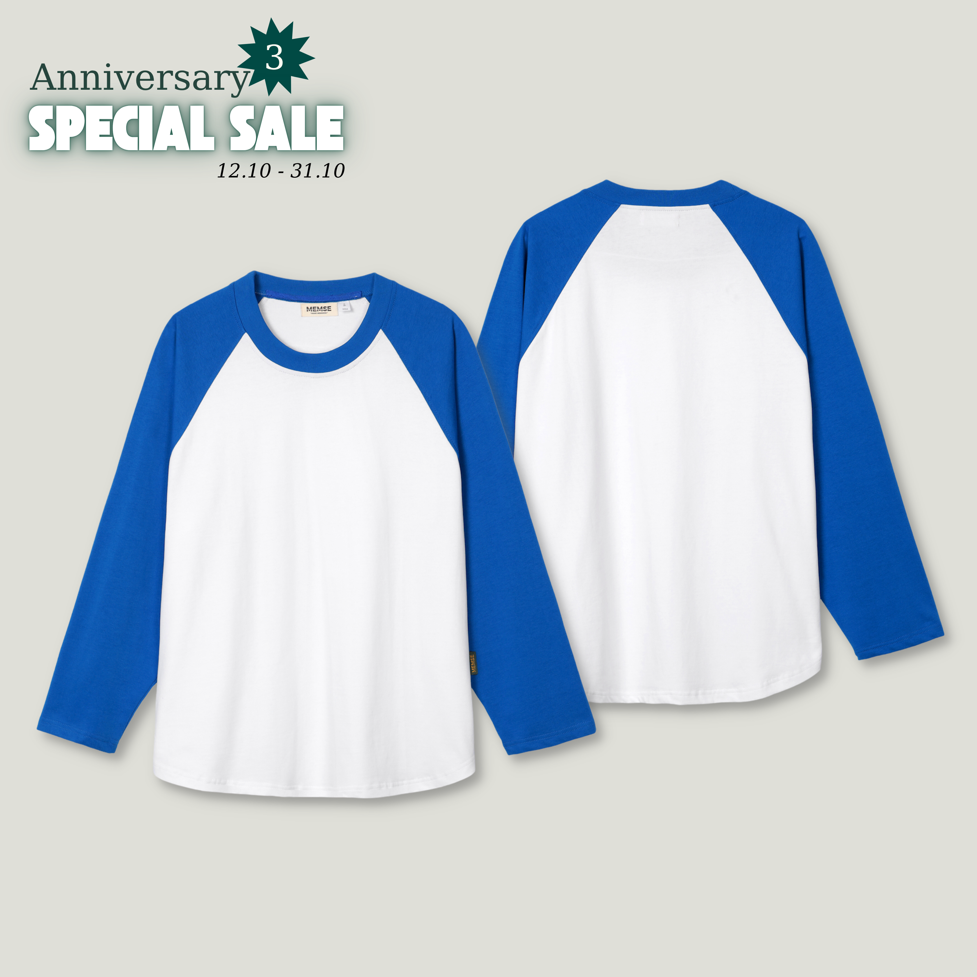 𝐅𝐥𝐞𝐱𝐢𝐛𝐥𝐞 𝐫𝐚𝐠𝐥𝐚𝐧 𝐥𝐨𝐧𝐠 𝐬𝐥𝐞𝐞𝐯𝐞 White Blue