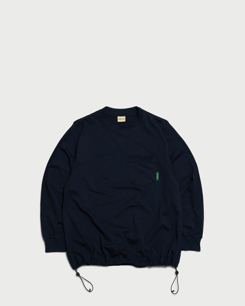 Drawstring Hem relaxed active fit long sleeve Navy