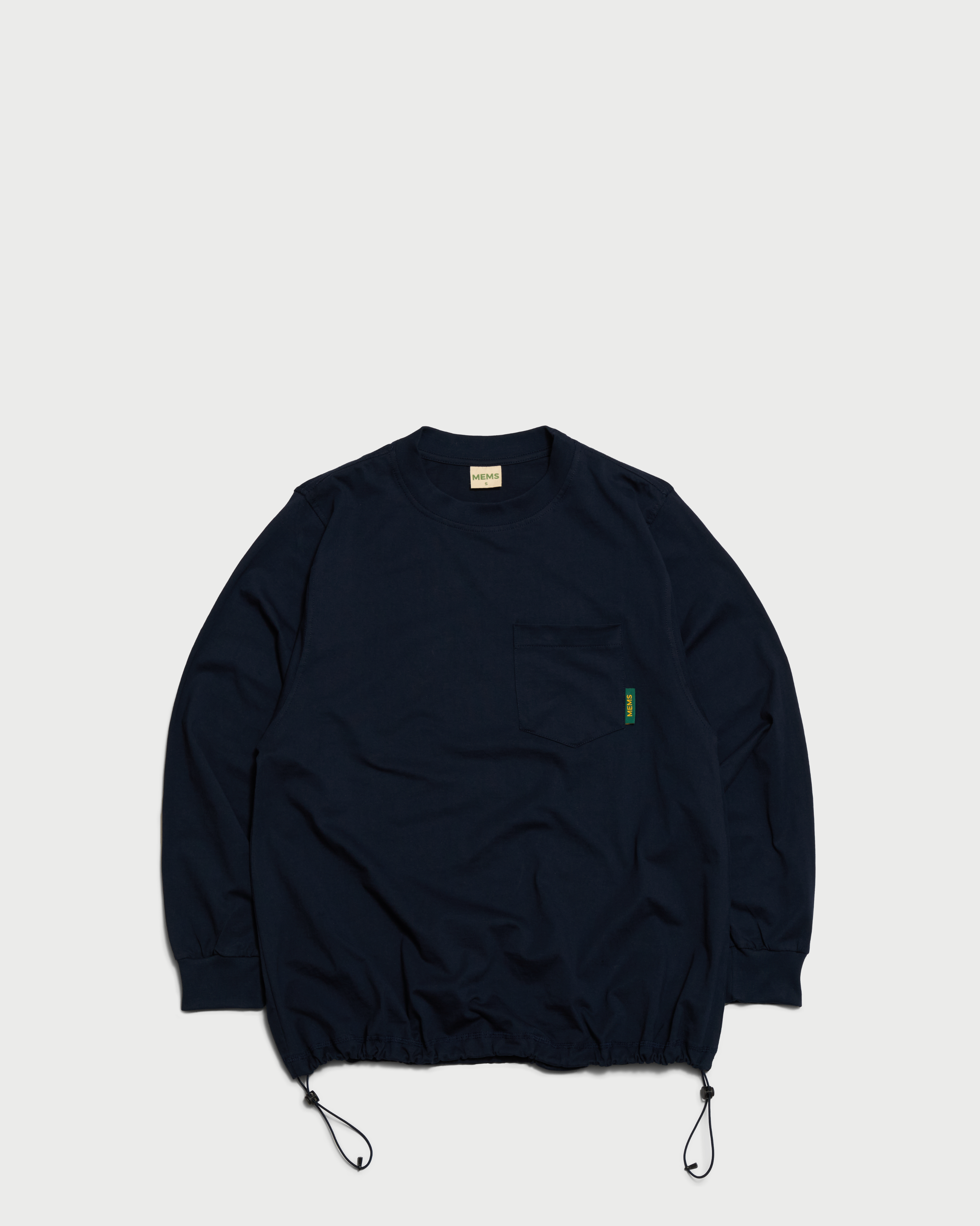 Drawstring Hem relaxed active fit long sleeve Navy