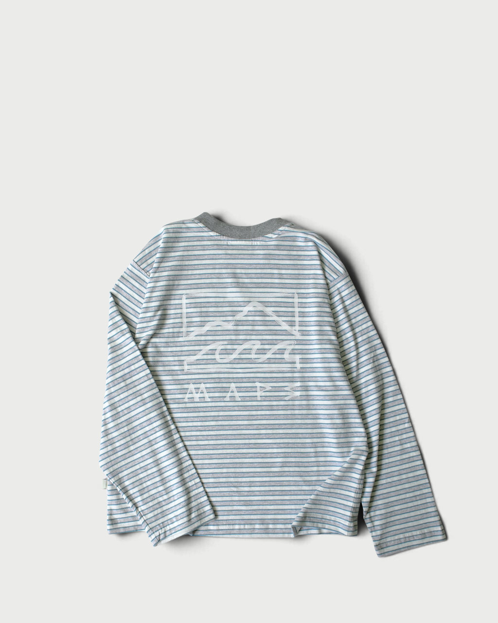 Striped Maps oversized long sleeve White&Grey