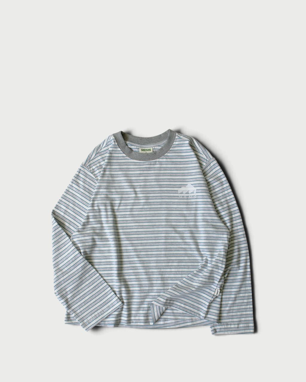 Striped Maps oversized long sleeve White&Grey