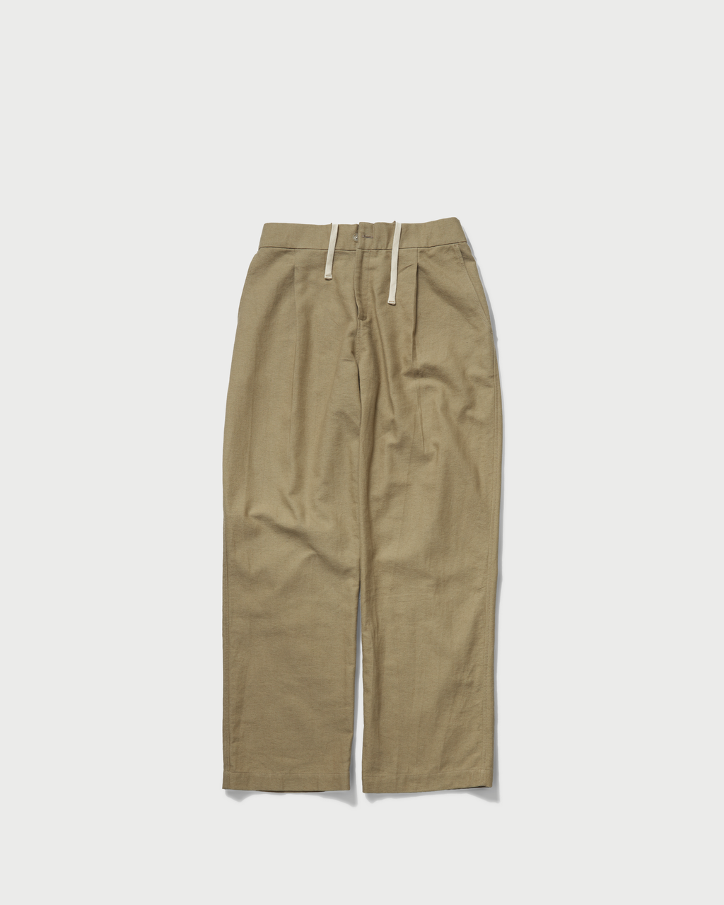 Linen relaxed straight trousers Beige