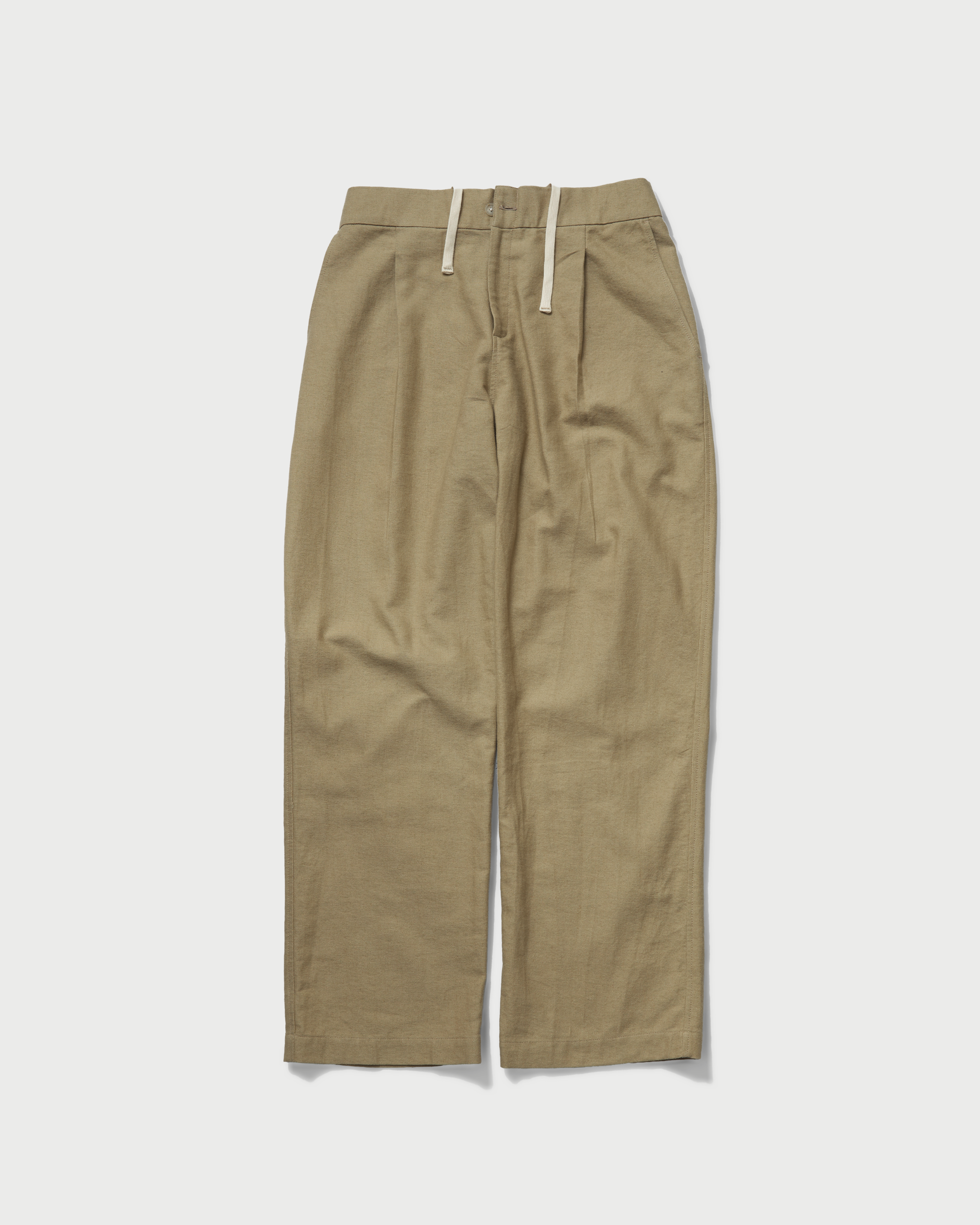 Linen relaxed straight trousers Beige