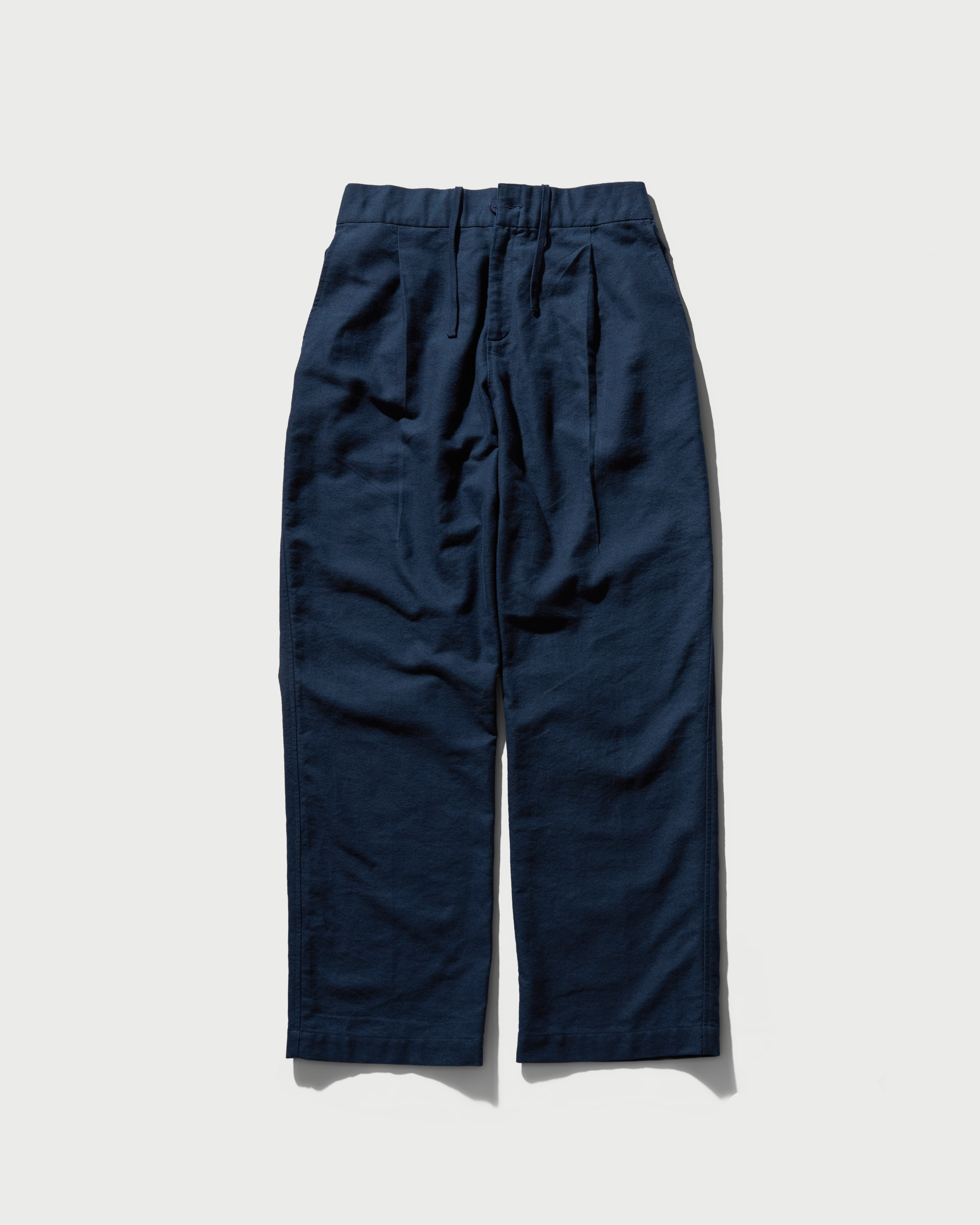 Linen relaxed straight trousers Navy