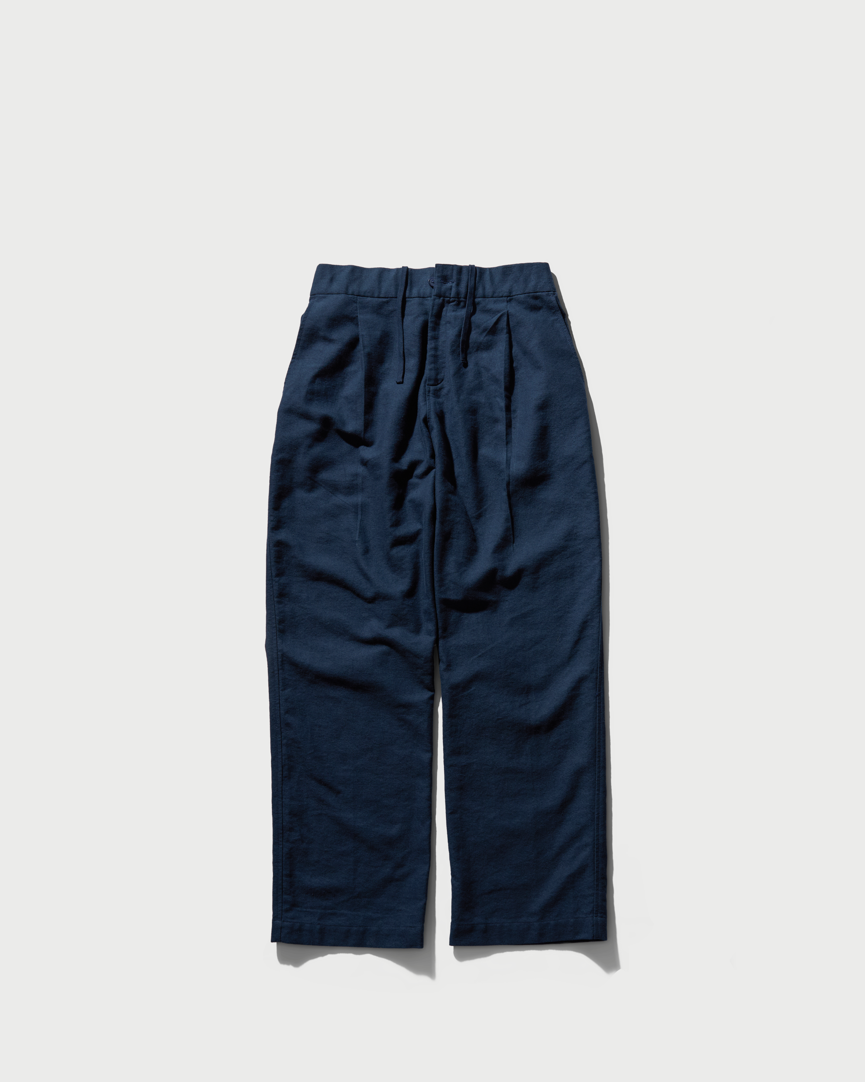 Linen relaxed straight trousers Navy