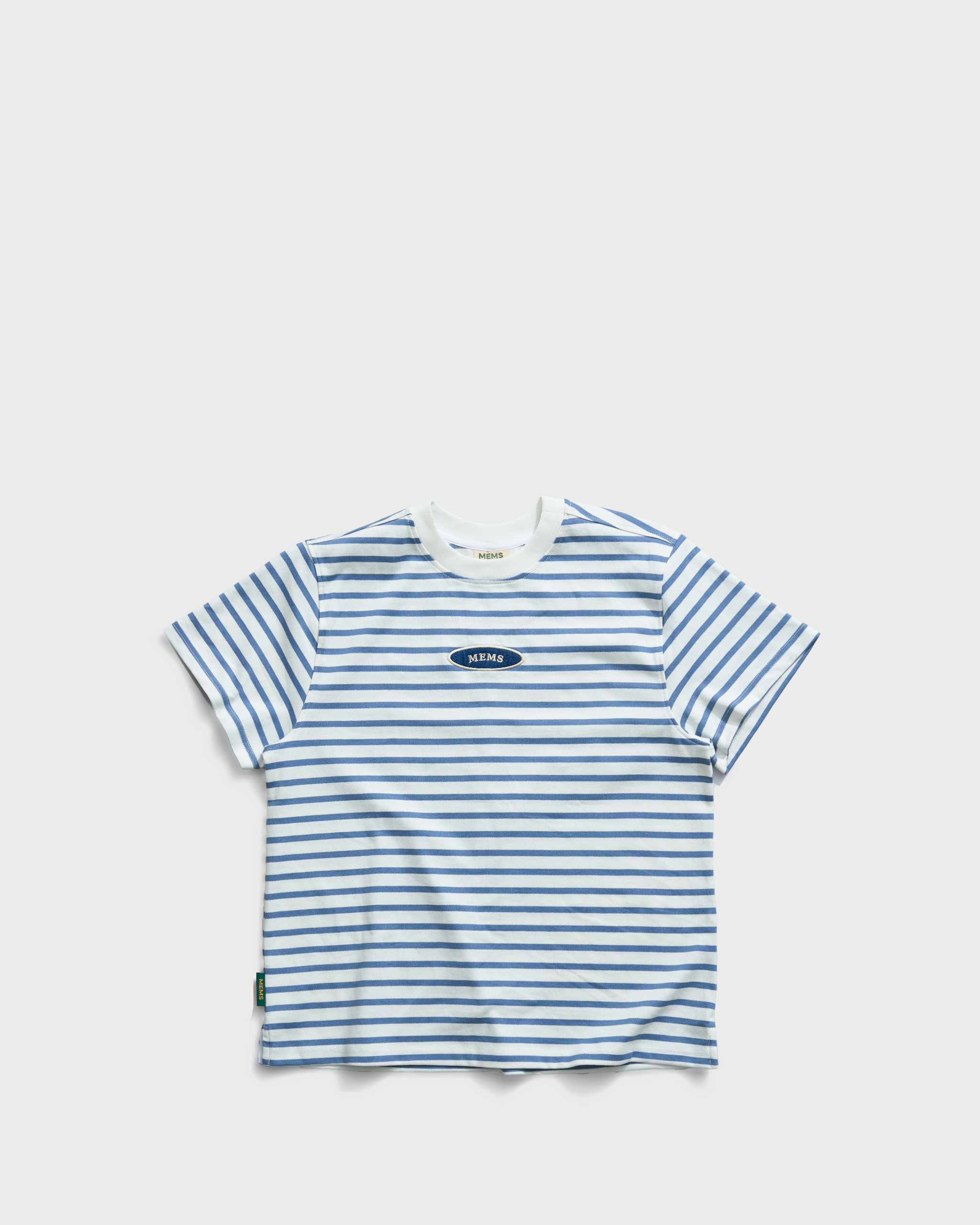 Striped Mini Logo relaxed t-shirt Blue&Cream