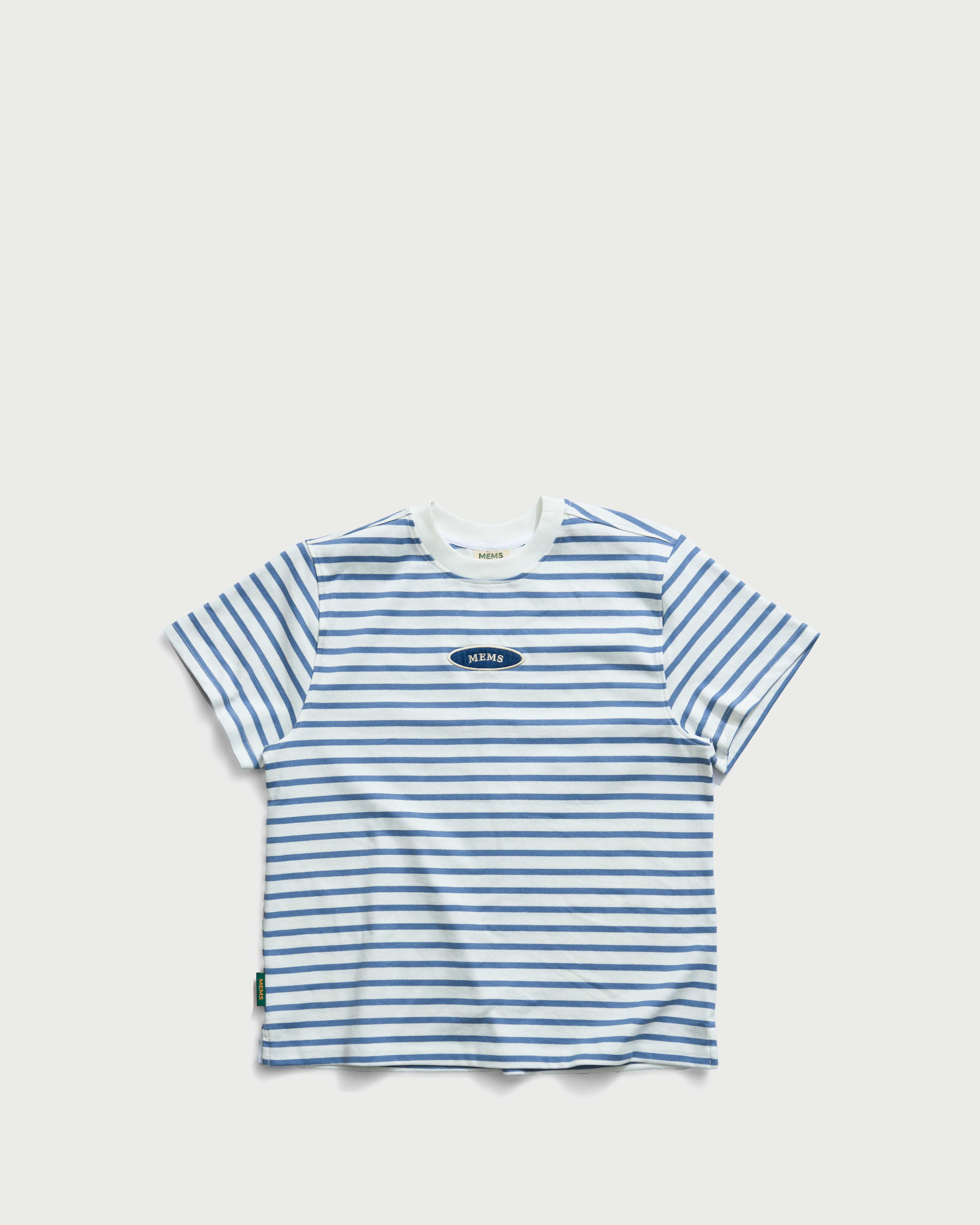 Striped Mini Logo relaxed t-shirt Blue&Cream