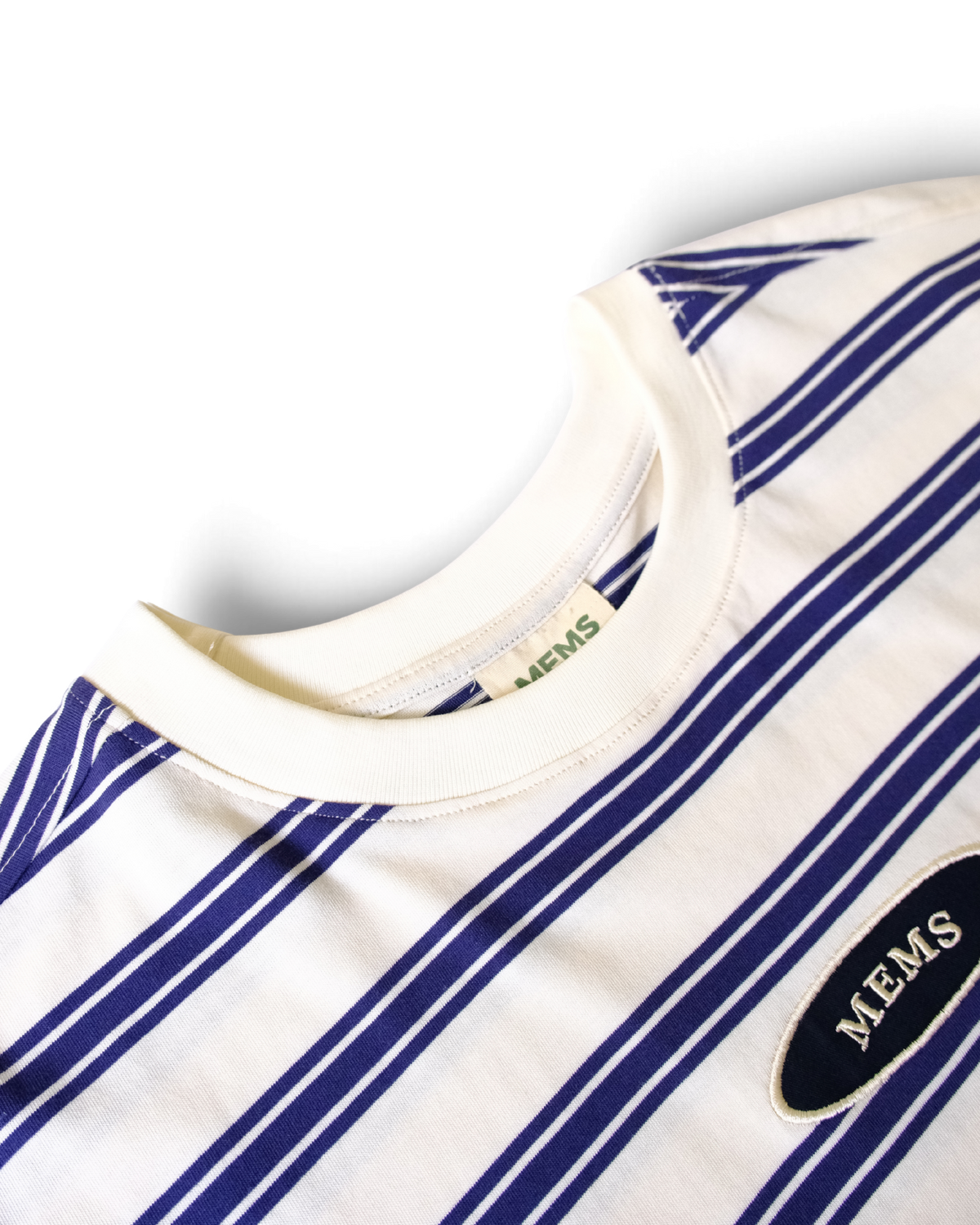 Striped Mini Logo relaxed t-shirt Cream&Navy
