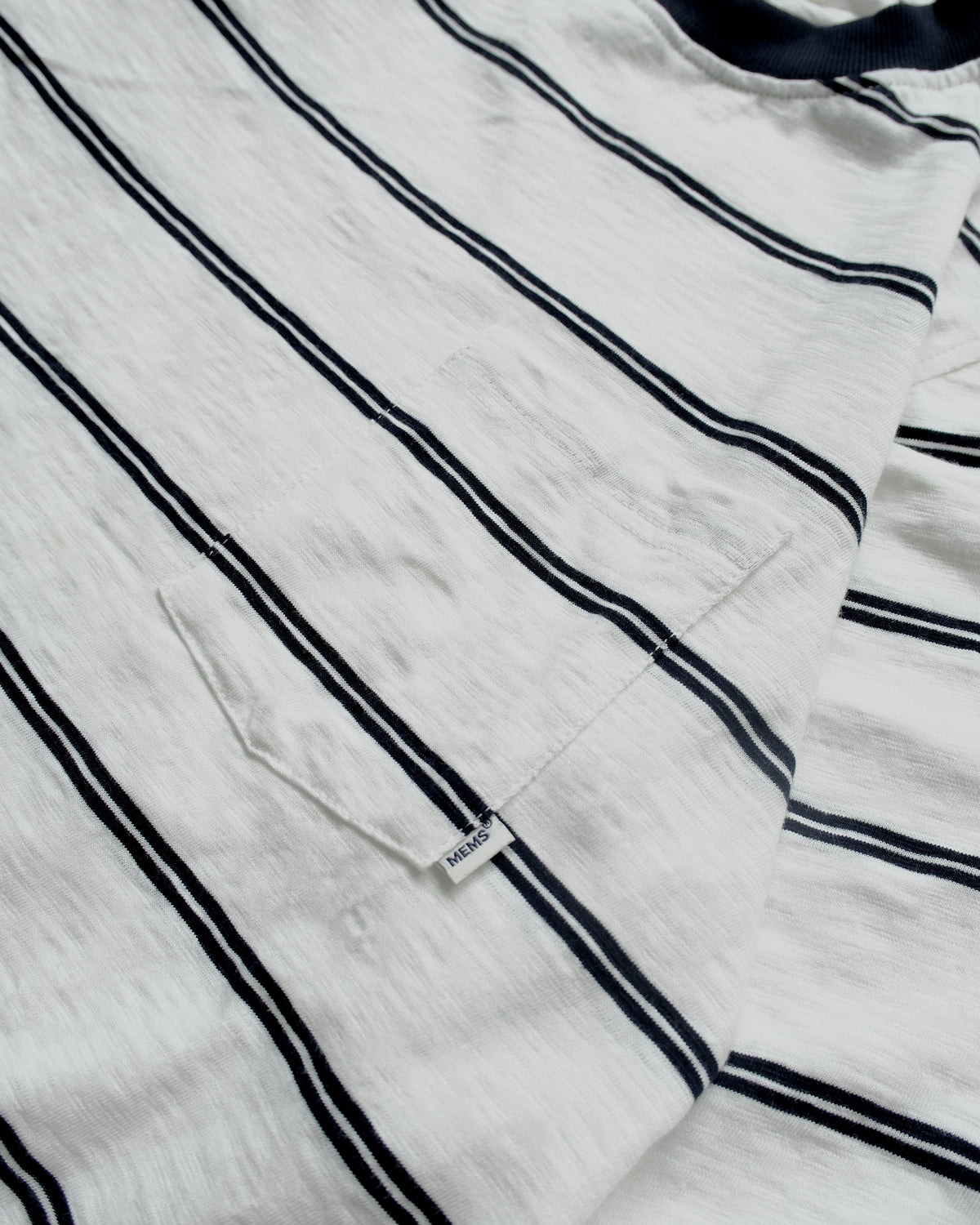 Striped Drawstring Hem relaxed active fit long sleeve Navy&White