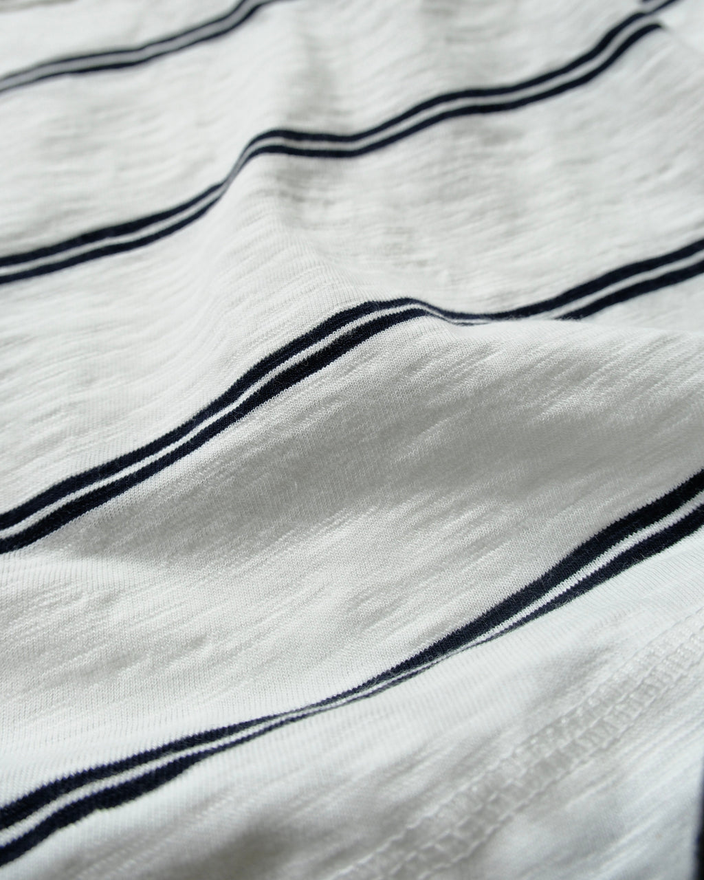 Striped Drawstring Hem relaxed active fit long sleeve Navy&White