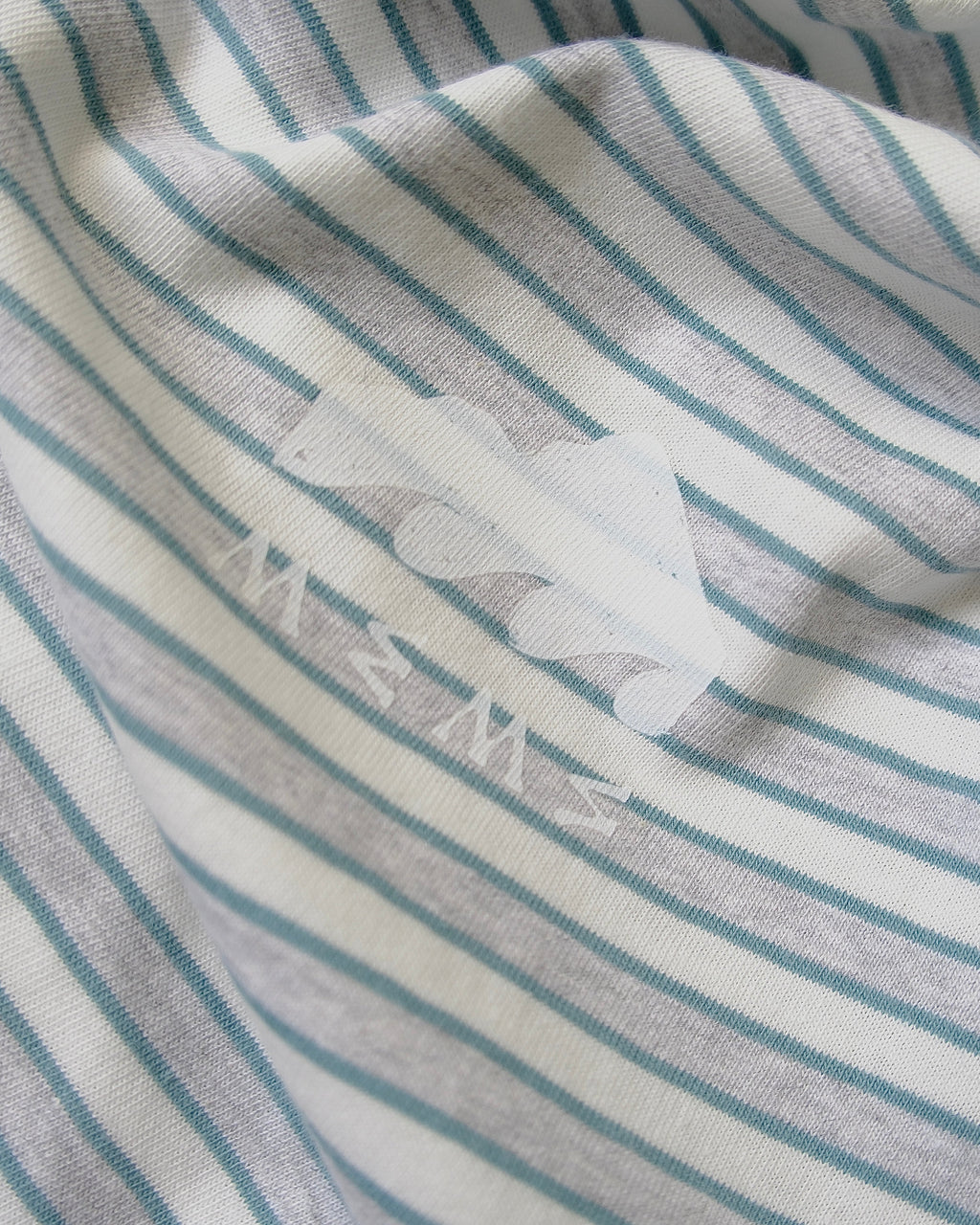 Striped Maps oversized long sleeve White&Grey