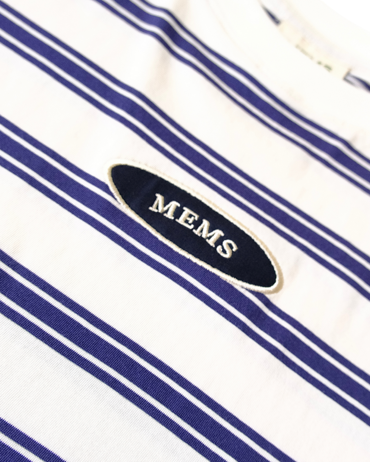 Striped Mini Logo relaxed t-shirt Cream&Navy