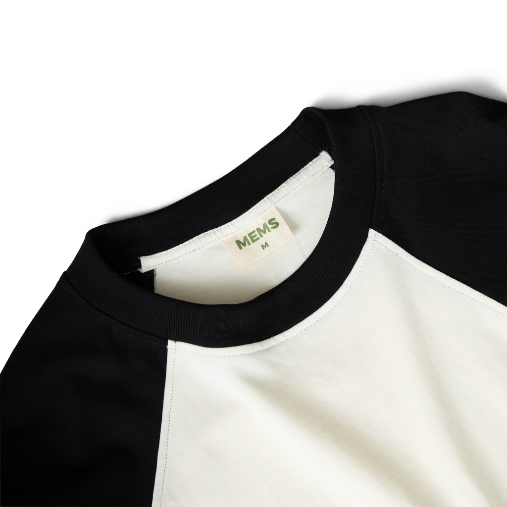 Flexible oversized raglan long sleeve Cream Black