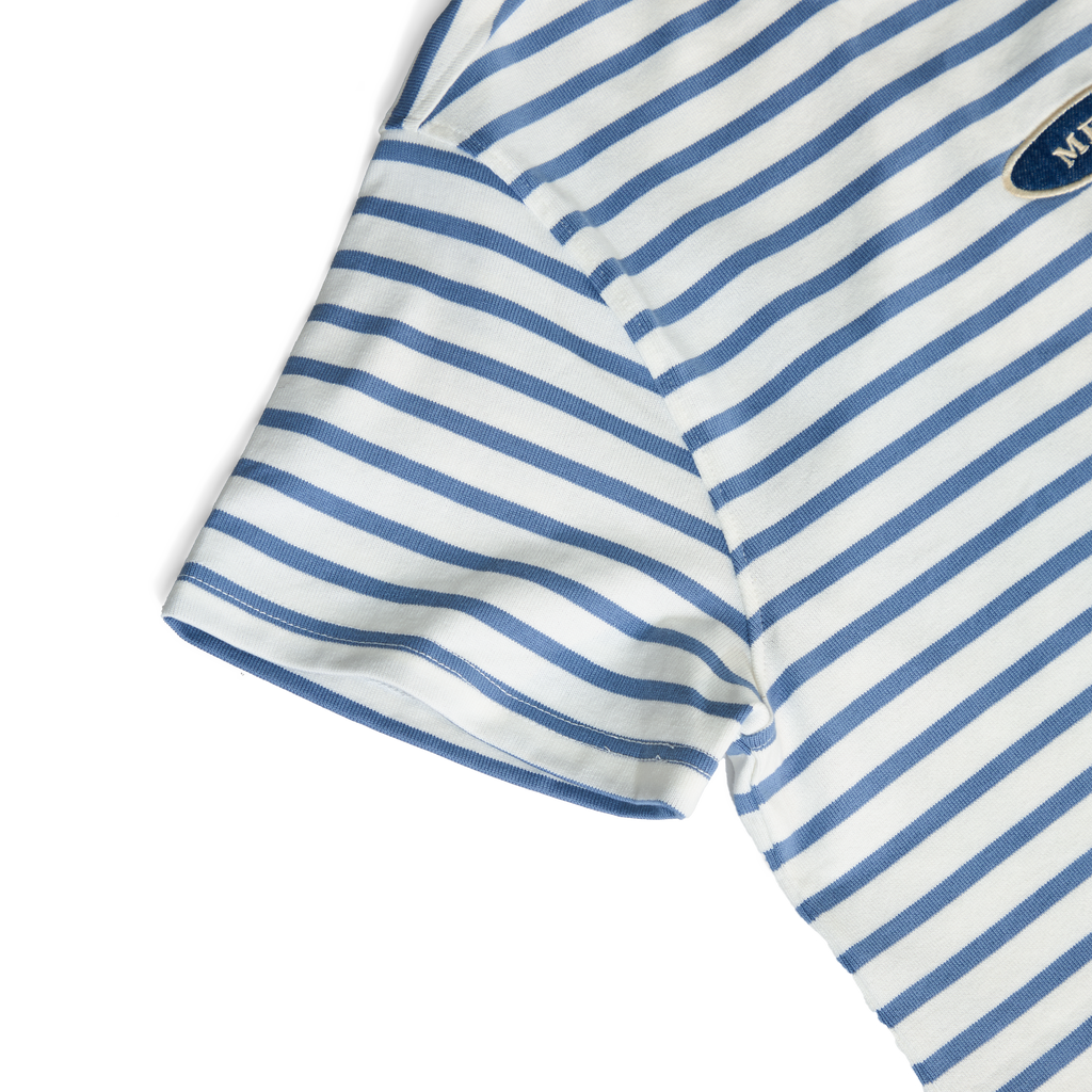 𝐒𝐭𝐫𝐢𝐩𝐞𝐝 𝐌𝐢𝐧𝐢 𝐋𝐨𝐠𝐨 𝐭-𝐬𝐡𝐢𝐫𝐭 Blue&Cream