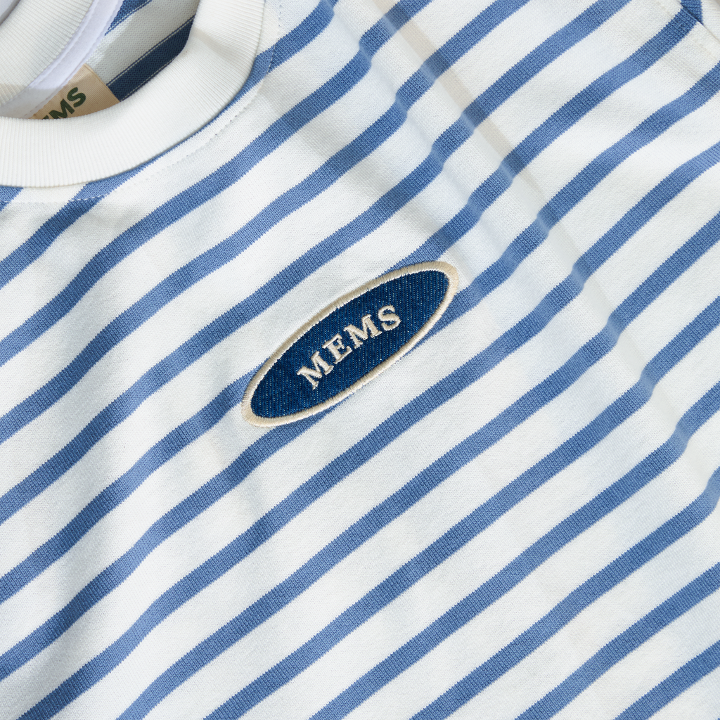 𝐒𝐭𝐫𝐢𝐩𝐞𝐝 𝐌𝐢𝐧𝐢 𝐋𝐨𝐠𝐨 𝐭-𝐬𝐡𝐢𝐫𝐭 Blue&Cream