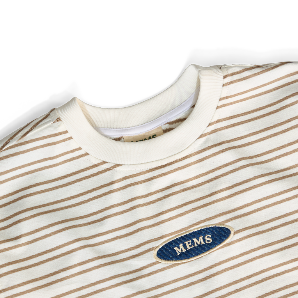 𝐒𝐭𝐫𝐢𝐩𝐞𝐝 𝐌𝐢𝐧𝐢 𝐋𝐨𝐠𝐨 𝐭-𝐬𝐡𝐢𝐫𝐭 Beige&Cream