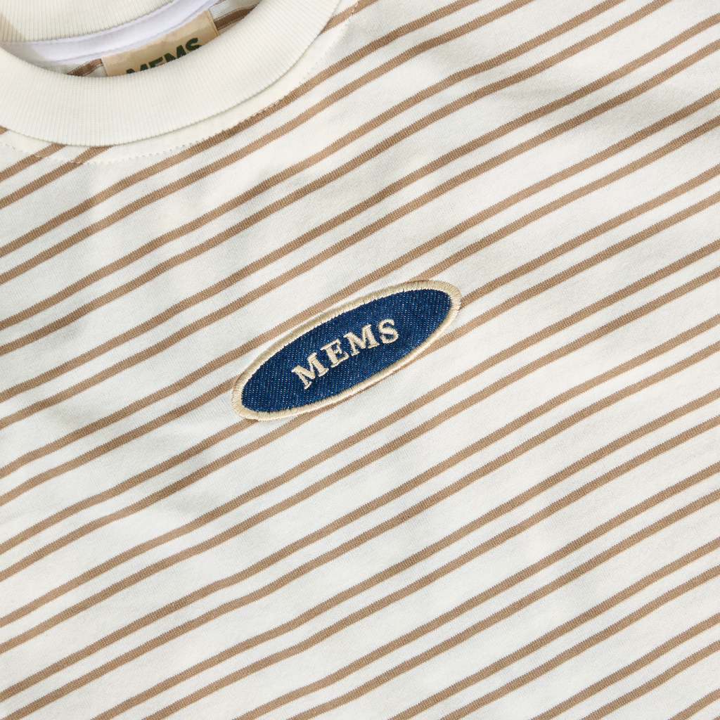 𝐒𝐭𝐫𝐢𝐩𝐞𝐝 𝐌𝐢𝐧𝐢 𝐋𝐨𝐠𝐨 𝐭-𝐬𝐡𝐢𝐫𝐭 Beige&Cream