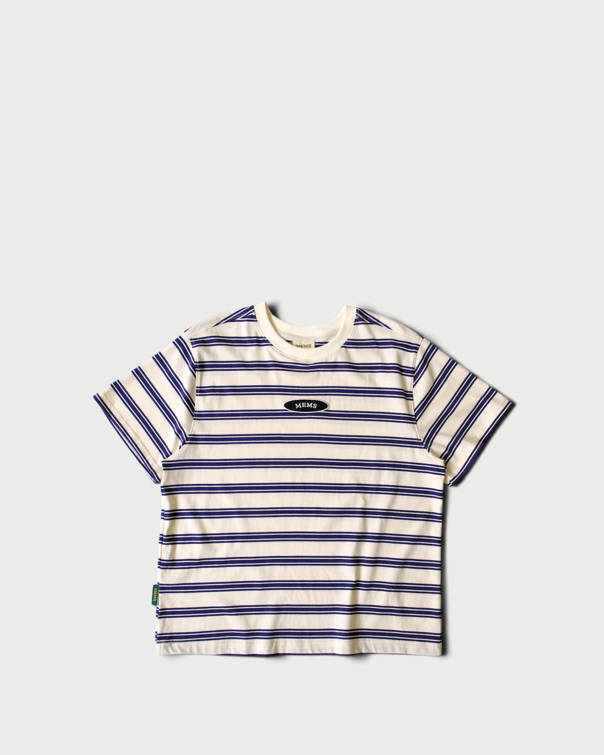 Striped Mini Logo relaxed t-shirt Cream&Navy